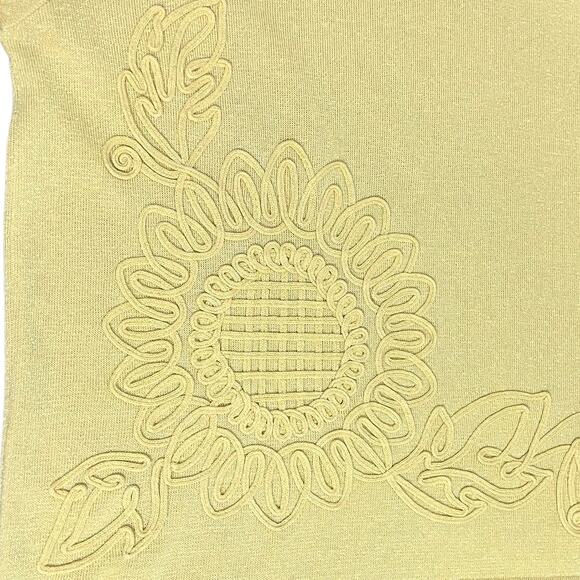 Vintage 90s Sunflower Embellished Yellow Shimmer Baby Tee Short Sleeve sz M / L - Picture 9 of 11